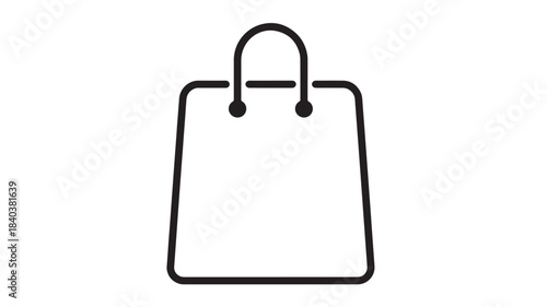a simple outline of a shopping bag featuring clean lines and a minimalistic design created as a vector graphic on transparent background silhouette high quality professional