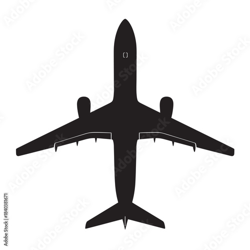 Vector illustration of a jet airplane flying in the sky suitable for aviation and travel themes