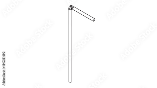 A minimalistic depiction of a bent metallic rod showcasing a simple geometric form on transparent background silhouette high quality professional detailed modern elegant stylish clean crisp