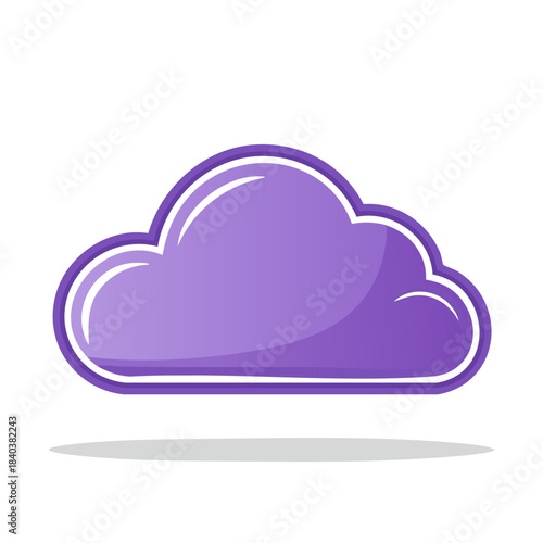 Isolated Purple Cloud Illustration for Weather Icon or Symbol Graphic Design Element
