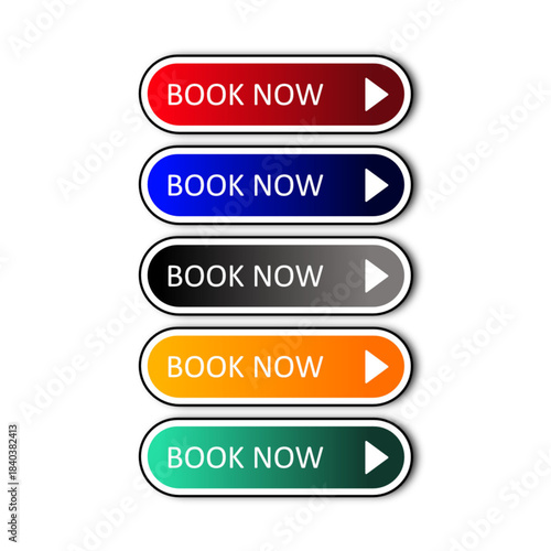 Book Now Button Stock Vector – Modern Call-to-Action Graphic Design Icon