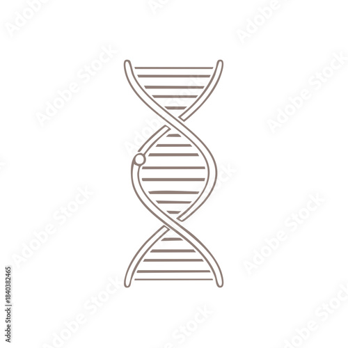 Hand drawn DNA molecule structure with single nucleotide mutation concept art for scientific and medical illustration