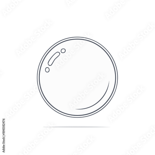 Delicate Soap Bubble Outlined with Glossy Highlights Floating Abstractly in the Air