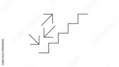 a minimalist representation of a staircase depicted in a black line drawing style offering versatility on transparent background silhouette high quality professional detailed modern elegant stylish