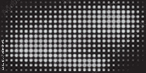 Abstract Halftone Dot Pattern In Black And White For Digital Design And Art