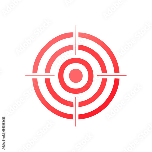 Red target with crosshair for achieving business goals and marketing strategy concept