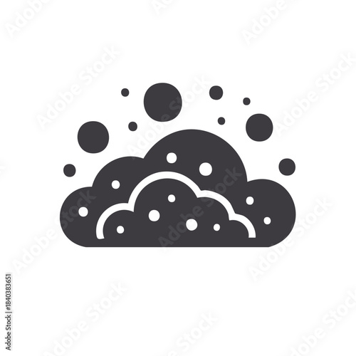 Black and White Graphic of Foam Bubbles and Suds for Cleaning Products