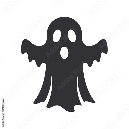 Mysterious Ghost Silhouette for Holiday Decor and Halloween Decorations in Graphic Vector Style and Spooky Celebration
