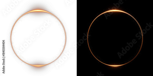 Bild auf Leinwand Radiant gold 3D light ring with intense lens flare effect