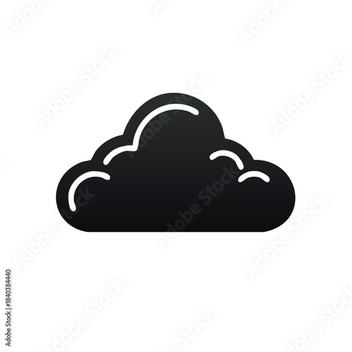 Black cloud icon vector design. Simple weather forecast symbol illustration.