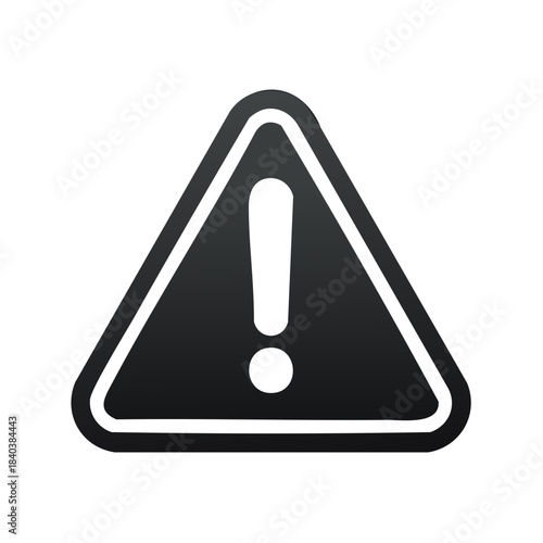 Black Triangle Exclamation Point Sign Design Symbol Attention Warning Alert Isolated Object