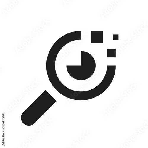 🔎 Magnifying Glass with Pie Chart or Eye or Loading Icon Vector