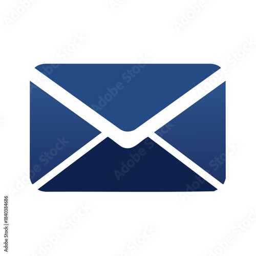 Envelope icon in deep blue for sending messages and mail online