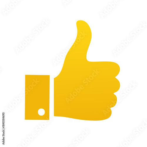 Golden Thumbs Up Approval Symbol Illustration Hand Gesture Agreement Icon
