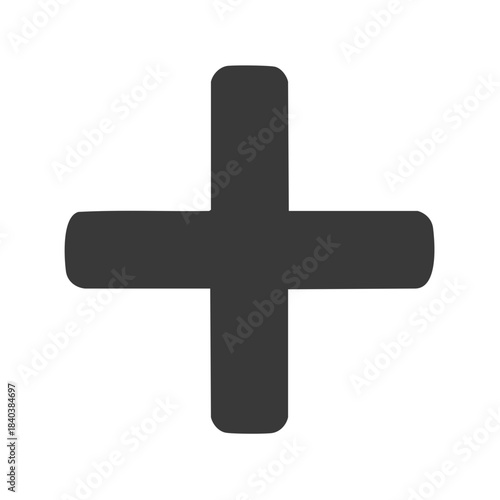 Plus Sign Graphic Symbol Cross Design for Medical Addition and Positive Results