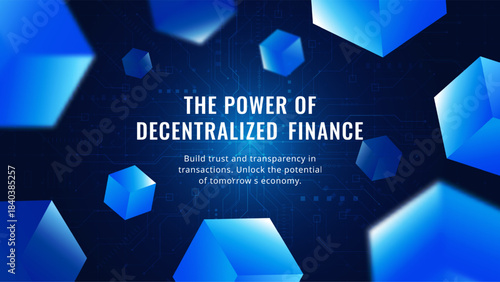 The Power of Decentralized Finance Blockchain Network Abstract Background