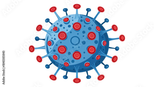 The measles virus, displaying its round structure and protruding proteins. It highlights the importance of understanding the virus during outbreaks
