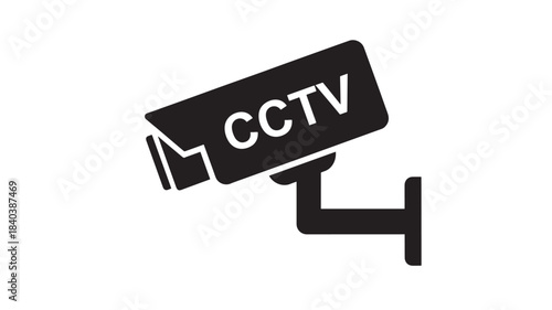 a sleek black cctv security camera icon is depicted in a modern style perfect for design projects on transparent background silhouette high quality professional detailed elegant