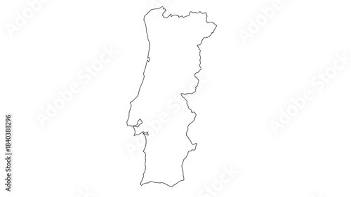 A detailed outline of portugal s geographical shape a minimalist design element perfect for maps and illustrations on transparent background silhouette high quality professional modern elegant