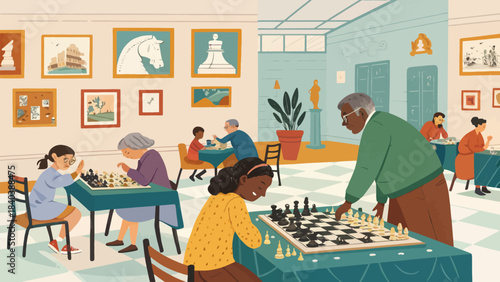 Chess Game Pieces Strategy Board Digital Art