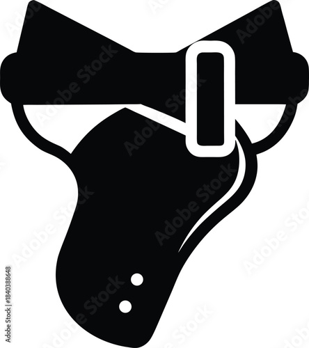 Bow holster silhouette vector art illustration