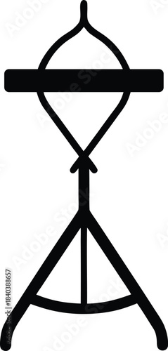 Bow rack stand silhouette vector art illustration