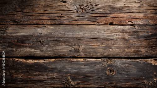 暗い色調のラスティックな木目テクスチャ。古い納屋の板壁