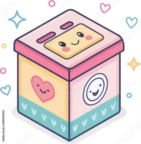 Cute Charity Donation Box Icon