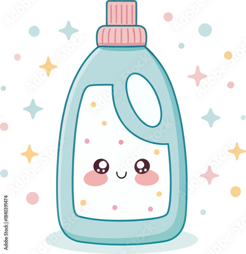 Cute Kawaii Floor Cleaner Icon for Housekeeping