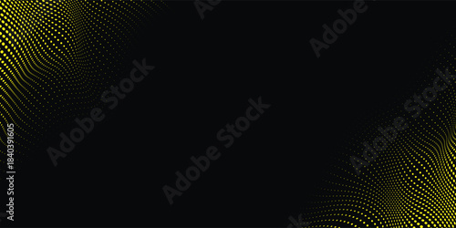 abstract modern yellow wavy halftone background. Dots pop art sport style vector illustration.