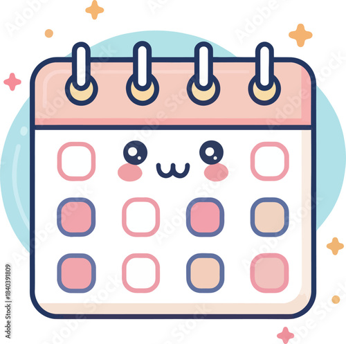 Cute Kawaii Home Management Calendar Planner Icon