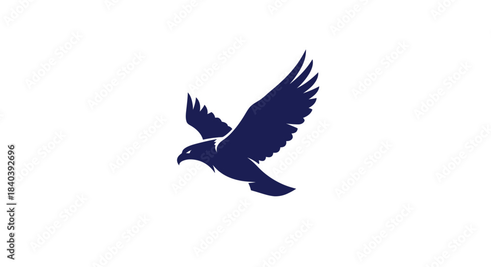 Obraz premium Stylized Flying Eagle Bird Logo Silhouette