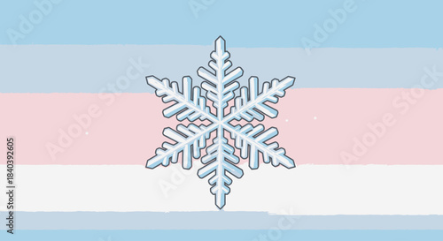 Snowflake Symbol on Transgender Pride Flag Background