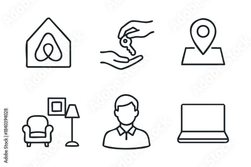 Concept of home rental with keys, location, and essentials for tenants