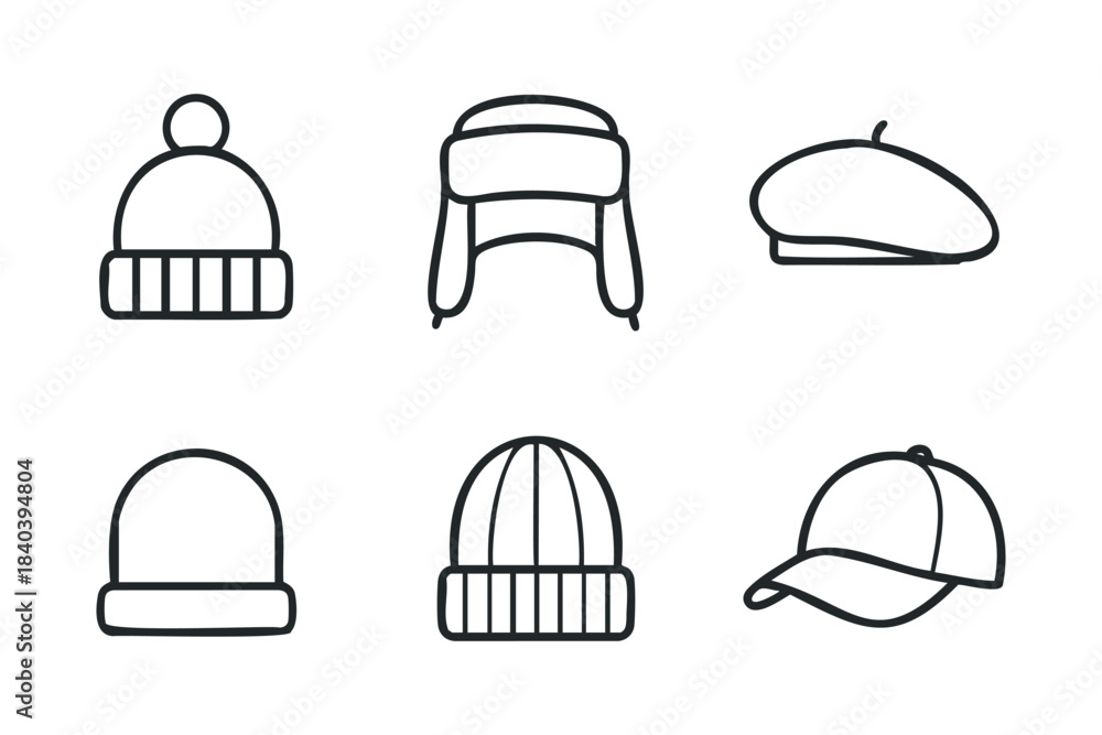 Fototapeta premium Variety of hats for different occasions and styles