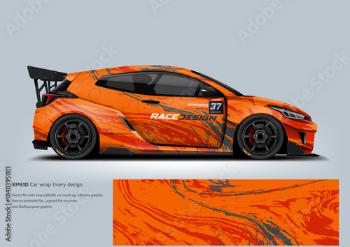 Sport hatchback livery car wrap design