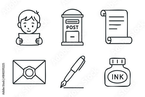 Writing letters and sending mail with pen and ink tools