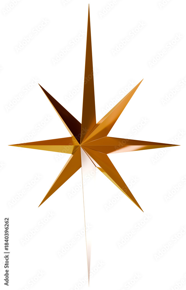 Obraz premium 3D素材_オーナメント_星_ゴールド