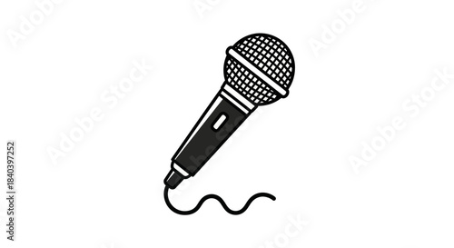 Illustration of a Classic Microphone for Vocal Performance and Recording.