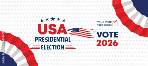 Patriotic Ribbon Decoration USA Presidential Election 2026 Campaign Banner