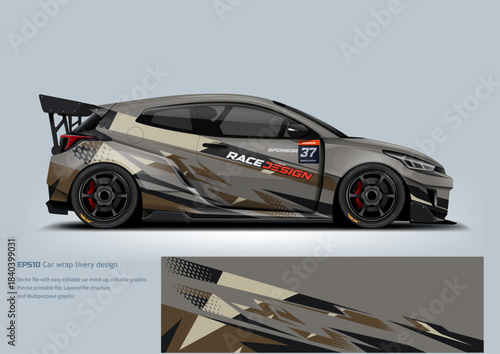 Sport hatchback livery car wrap design