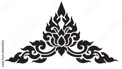 an intricate black floral design with flowing curves and pointed edges a beautiful ornamental element on transparent background silhouette high quality professional detailed modern elegant stylish