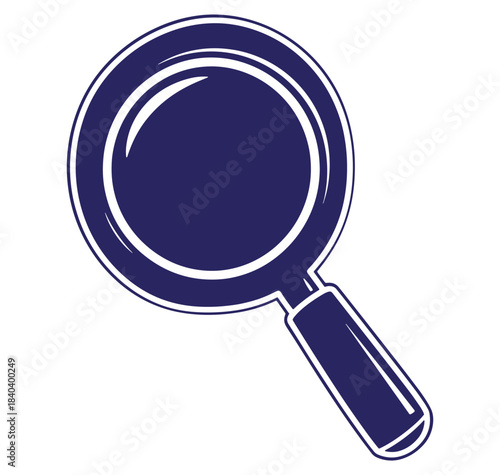 Elegant blue magnifying glass vector illustration depicting search examination investigation and analysis