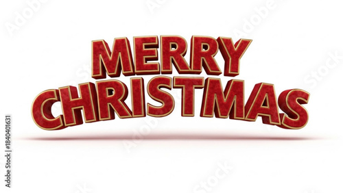 Festive Cheer: A vibrant Merry Christmas greeting in bold, red letters, adorned with subtle gold accents, bringing forth the spirit of the season. 