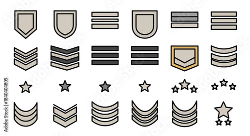 Military Rank Insignia - A Comprehensive Collection of Emblems.