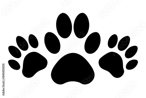Different animal paw icon, animal paw silhouette art

