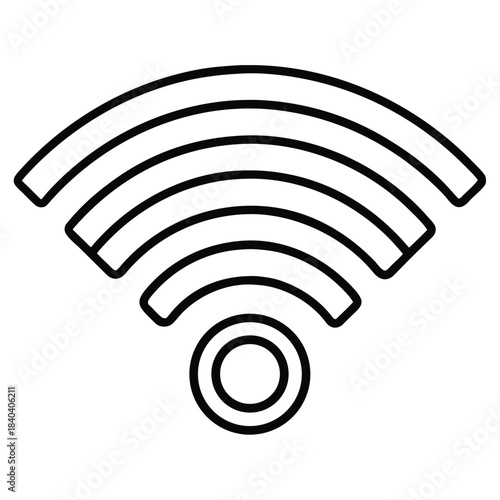 Outline Icon Symbolizing Wireless Network Signal Strength wifi internet