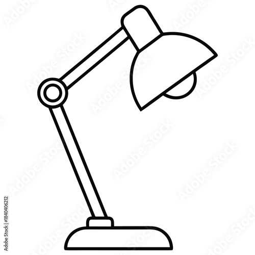 Outline Illustration of an Adjustable Desk Lamp light lighting