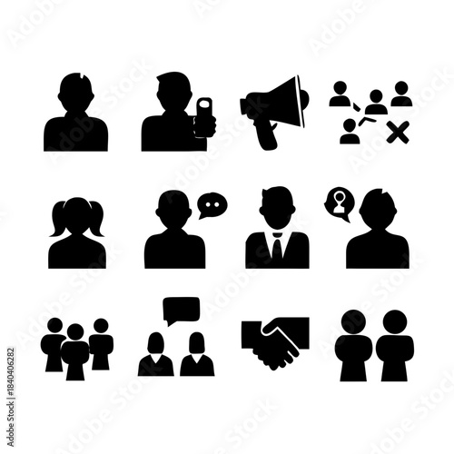 Editable Public Relation Icons – Clean Outline Vector Pack