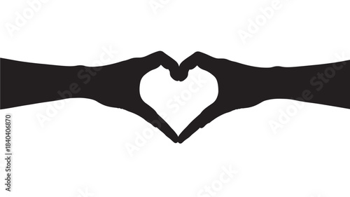 A striking visual of two hands delicately forming a heart shape with empty space presented as a silhouette on transparent background high quality professional detailed modern